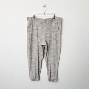 [Athleta] Brooklyn Camo Jogger Pants Abalone Tan Elastic Waist Loungewear